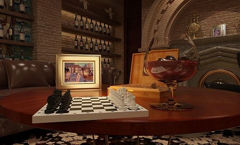 modern chess board 3d model