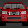 Red Detailed Pickup Truck Model With Black Wheels And Glossy Finish