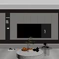 Modern Living Room TV Wall Design With Open Shelves And Coffee Table Decor