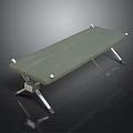 Portable Folding Bed Furniture With Green Surface And Metal Legs Design