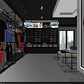 Modern Clothing Store Interior With Display Racks Apparel And Wall Posters
