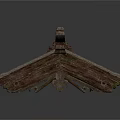 Traditional Chinese Architecture Roof Structure With Tile Design And Curved Eaves
