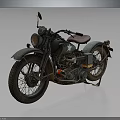 Vintage Motorcycle With Classic Design Leather Seat And Old Fashioned Headlight