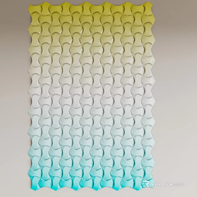 Unique Decorative Background Wall With Gradient Colors And Wavy Geometric Pattern For Modern Home Interior 3d model