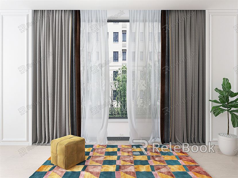 Modern Curtain Carpet model