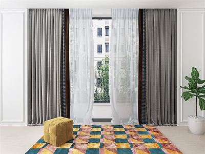 Modern Curtain Carpet model