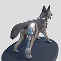 Mechanical Dog 3D Model with Detailed Mechanical Components on Black Display Base 3d model