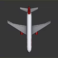 Global Express Airplane Model With White Body Red Tail Detailed