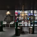 Modern Bar Interior Design With Wooden Shelves Wine Bottles Stone Counter And Green Chairs