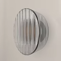 Modern Circular Striped Glass Wall Sconce With Warm Light For Interior Decoration
