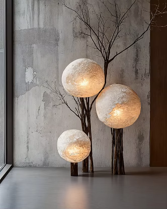 The ancient floor lamp paper floor lamp 3d model