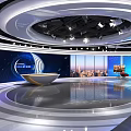 Modern News Studio Featuring Globe Background and 630 News Lighting Design