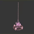 Ornate Decorative Candelabra With Metal Stand Multiple Lit Candles On Circular Base
