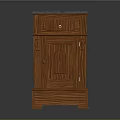 Classic Wooden Console Side Cabinet With Drawer Door And Elegant Base Design