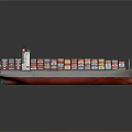 Large Container Ship Loaded With Stacked Multicolored Cargo Containers 3d model