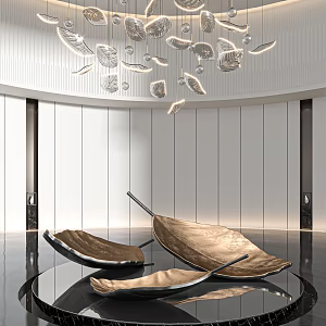 Modern Sculpture Hall Leaf Sculpture 3d model