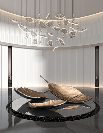 Modern Sculpture Hall Leaf Sculpture 3d model