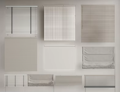 Venetian Blinds Combination Curtain Roller Blinds 3d model