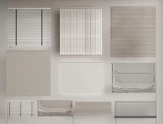 Venetian Blinds Combination Curtain Roller Blinds 3d model