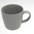 Single Gray Ceramic Mug With Handle On Simple Gray Gradient Background 3d model