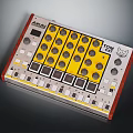 AKAI TOM Music Production Controller with Yellow Circular Buttons and Black Pads