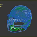 White Riddell Football Helmet With Protective Facemask And Sports Equipment Design