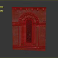 Classical Arched Stone Gate With Stained Glass And Carved Design Details