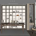 New Chinese Style Study 3d model
