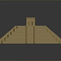 Cartoon Pyramid Scene With Stepped Structure Yellow Steps And Small Temple On Top 3d model