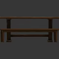 Wooden Dining Table and Bench Set with Rustic Design for Home Kitchen Area