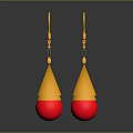 Elegant Teardrop Shaped Earrings with Yellow Red Gemstone Shiny Design For Fashion Jewelry
