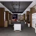 Modern Clothing Store Interior With Mannequins Clothes And Decorative Display Shelves