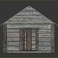 Rustic Wooden Cabin Architecture With Sloped Roof Wooden Planks Door And Window