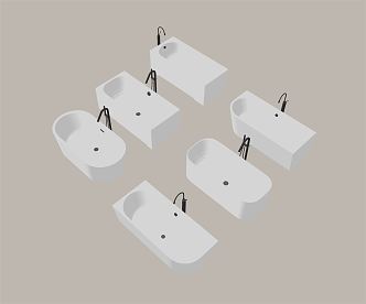 Modern Bathtub Tub Faucet Bathtub Combo 3d model