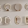 Various Stylish Decorative Mirrors With LED Lights And Metal Frames For Home Decor