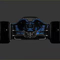 Futuristic Race Car With Blue Neon Lights And Sleek Aerodynamic Design