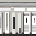 White Air Conditioners and Fans Including Wall Mounted Standing and Cabinet Types for Home Use