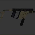 Tactical Modern Weapon With Black And Tan Design Folding Stock And Rail System
