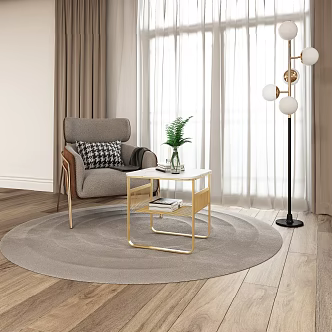 Modern coffee table side table balcony single sofa 3d model