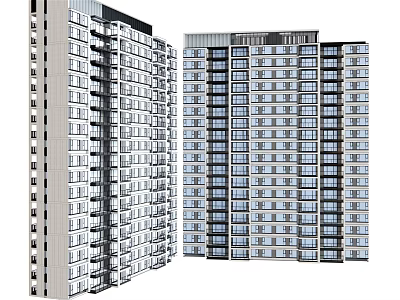 Modern High Rise Office Building With Glass Windows And Contemporary Design 3d model