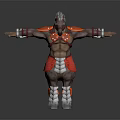 Centaur Warrior Character With White Hair Red Armor Red Pants And Outstretched Arms