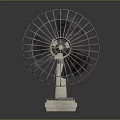 Efficient Tabletop Air Conditioner Fan With Metal Grill And White Base