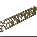Golden 3D Maze Model With Intricate Paths And Detailed Structure Design