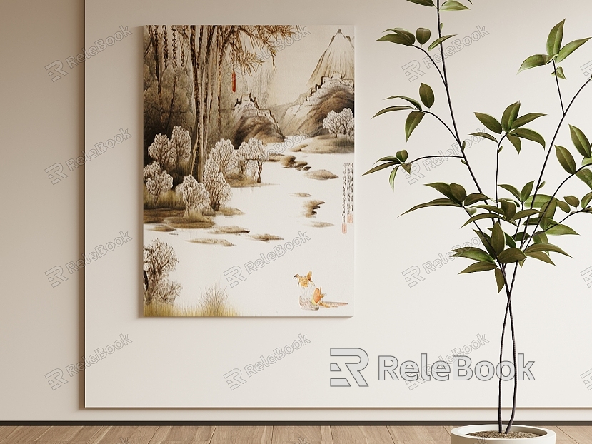 New Chinese Landscape Painting Decorative Painting model