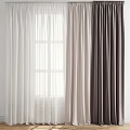 Modern Window Curtains With Sheer White Beige And Dark Brown Design For Home Decor