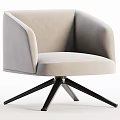 Modern Light Gray Upholstered Leisure Chair With Black Metal Cross Base