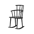 Modern Black Wooden Rocking Chair With Armrest For Comfortable Home Relaxation