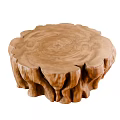 Natural Wood Tree Stump Dining Table With Rustic Texture And Organic Shape