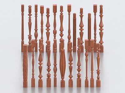 Balustrade Handrail Wooden Handrail Wooden Railing Handrail Post model