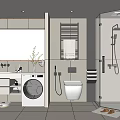 Modern Bathroom Interior With Vanity Mirror Toilet Shower And Storage Design